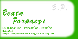 beata porpaczi business card